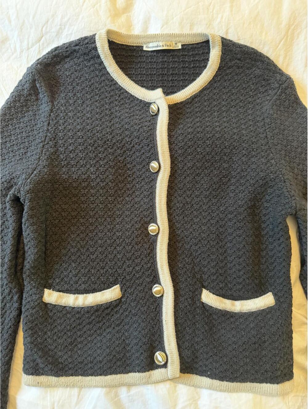 Abercrombie & Fitch Textural Crew Sweater Jacket - Picture 6 of 6